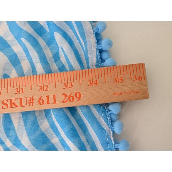 Bleu Rob Beattie Cover Up Womens Size Large Blue Zebra Print Lightweight Caftan - Picture 10 of 10